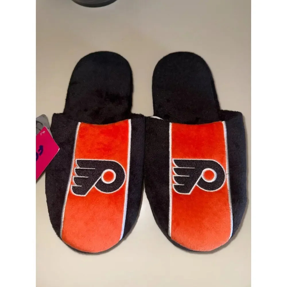 Lot of 2 Philadelphia Flyers Team Jersey Indoor/Outdoor Slippers ~ MED (9-10)